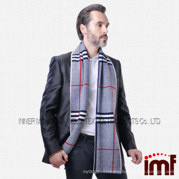 Chinese Organic Wool Warm Winter Cross Stripes Neck Scarf Shawl for Men